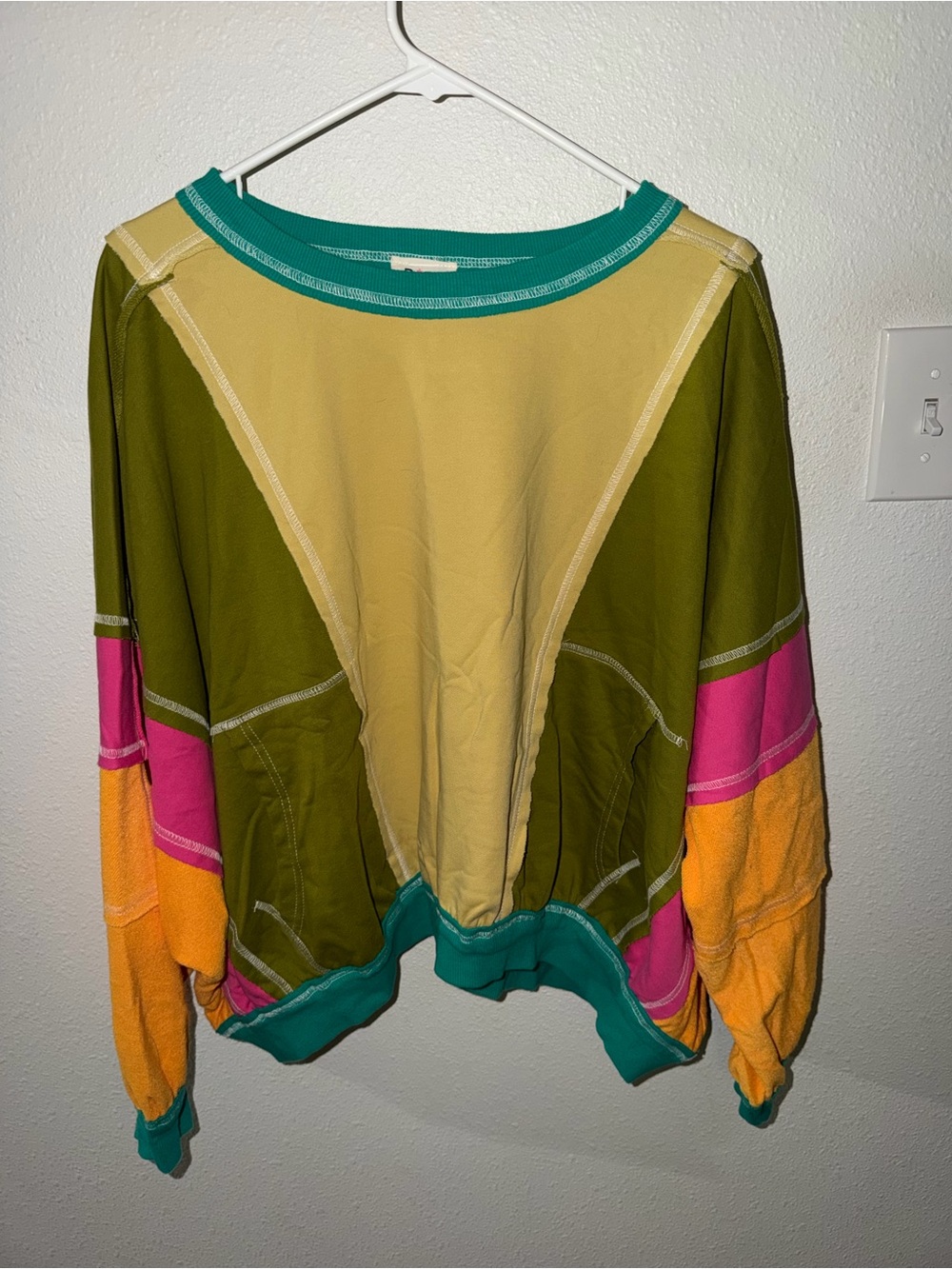 BiBi Colorblock Crewneck Sweatshirt *Very Oversized-see measurements NWOT